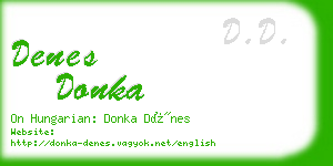 denes donka business card